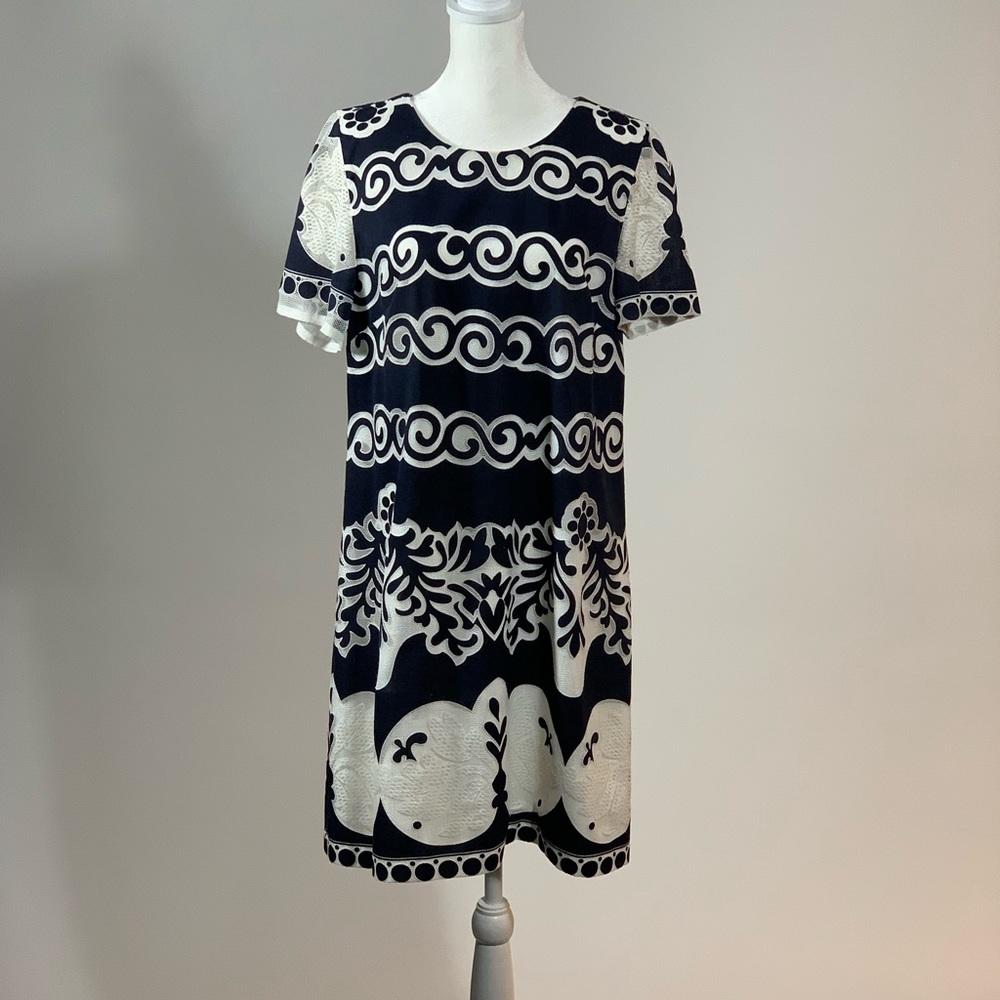 J Crew navy and white shift